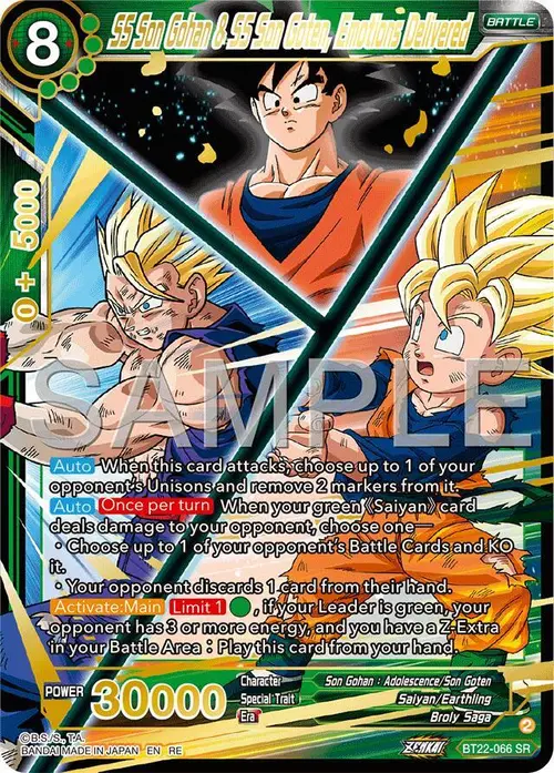 SS Son Gohan & SS Son Goten, Emotions Delivered (Reprint) card art