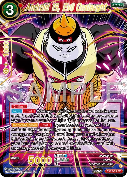 Android 19, Evil Onslaught card art