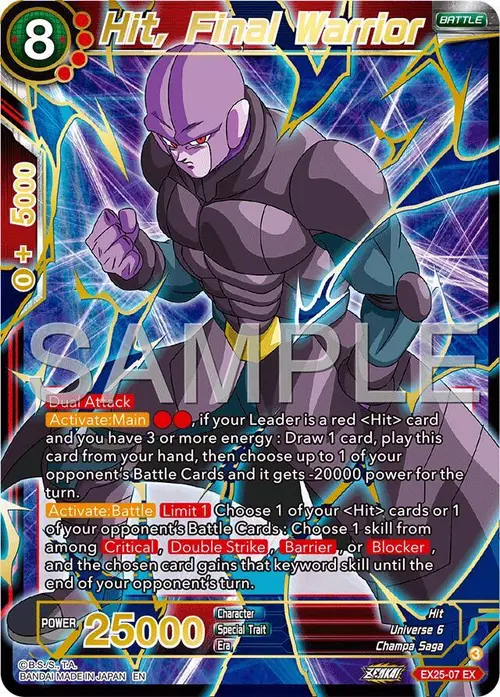Hit, Final Warrior card art