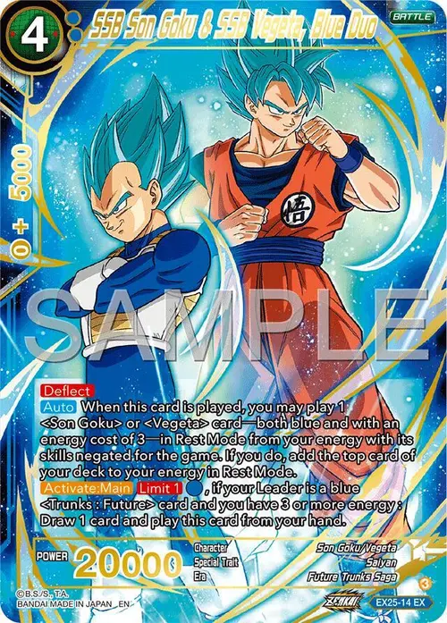 SSB Son Goku & SSB Vegeta, Blue Duo card art