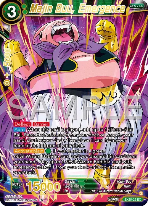 Majin Buu, Emergence card art