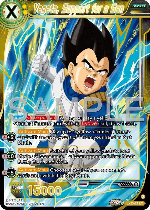 Vegeta, Support for a Son card art