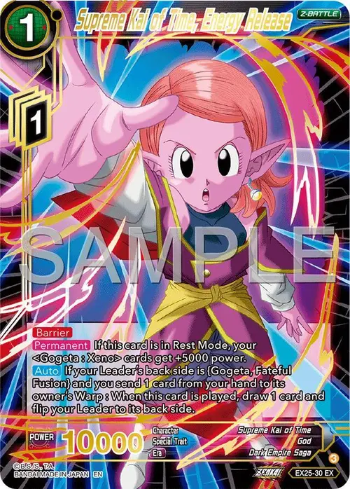Supreme Kai of Time, Energy Release card art