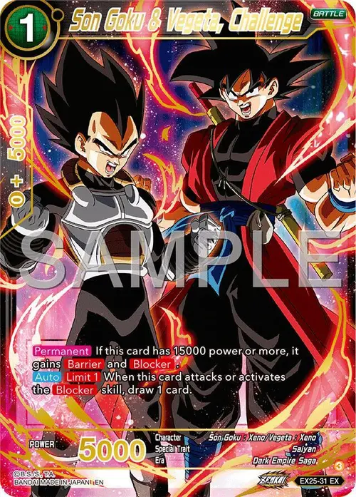 Son Goku & Vegeta, Challenge card art