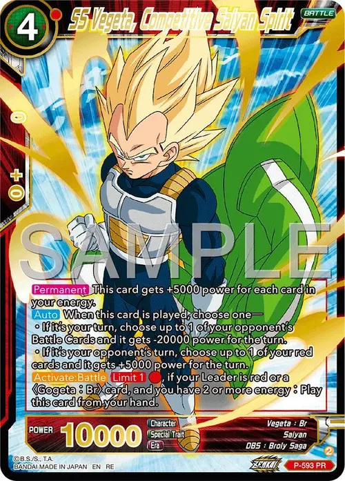 SS Vegeta, Competitive Saiyan Spirit (Premium Anniversary Box 2025) card art
