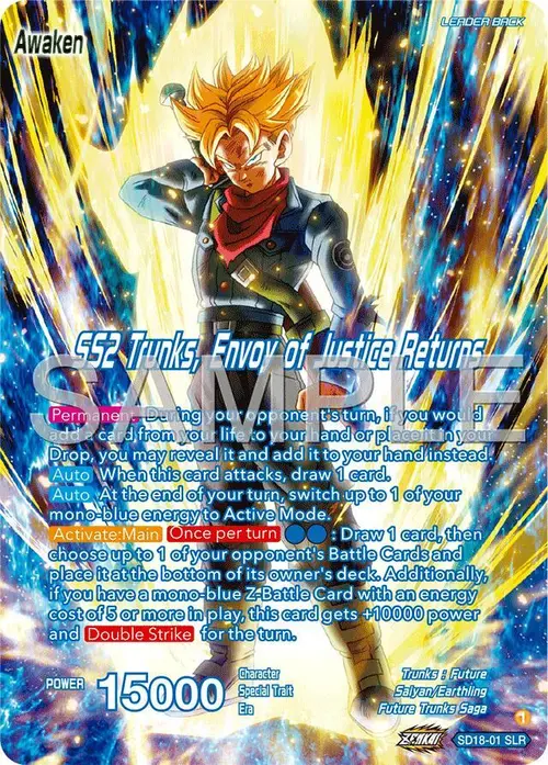 Trunks // SS2 Trunks, Envoy of Justice Returns (Reprint) card art