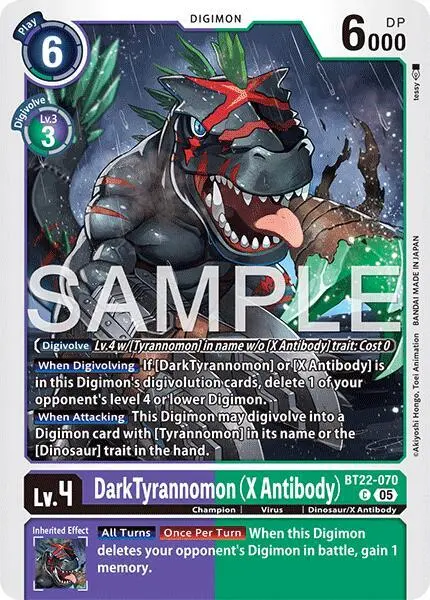 Dark Tyrannomon (X Antibody) card art