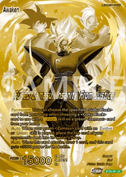 Zamasu // Fused Zamasu, Insanity From Justice (Championship Golden Card 2025 Vol.2) card art
