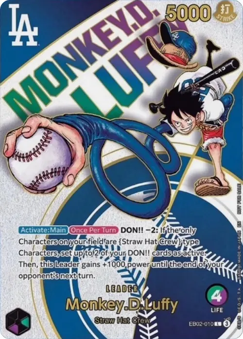 Monkey.D.Luffy (010) (Dodgers x ONE PIECE) card art
