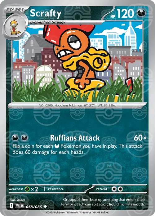 Scrafty (Master Ball Pattern) card art
