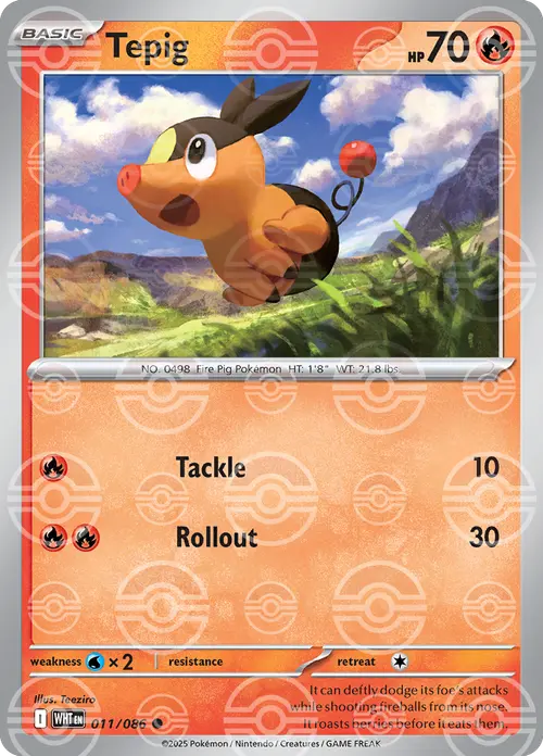Tepig (Poke Ball Pattern) card art