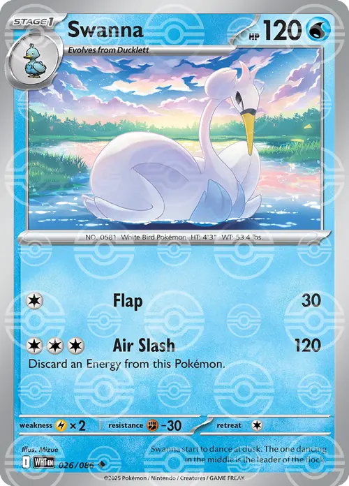 Swanna (Poke Ball Pattern) card art