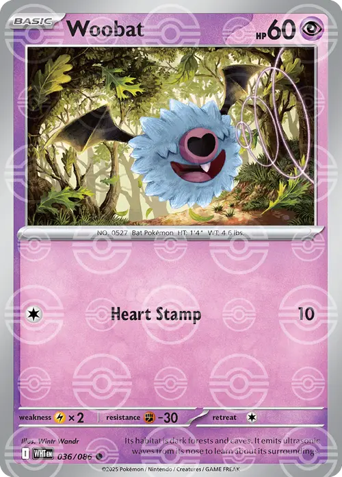 Woobat (Poke Ball Pattern) card art
