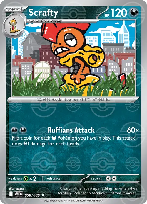 Scrafty (Poke Ball Pattern) card art