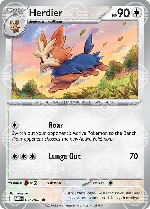 Herdier (Poke Ball Pattern) card art