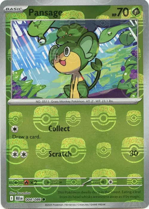Pansage (Master Ball Pattern) card art