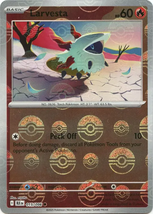 Larvesta (Poke Ball Pattern) card art