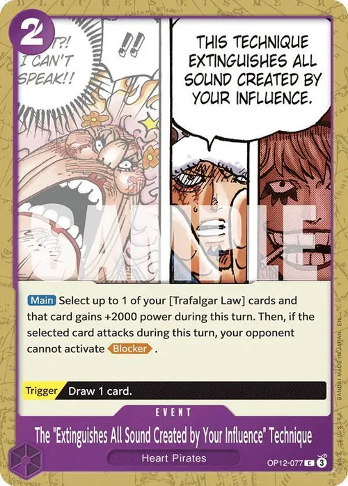 The "Extinguishes All Sound Created by Your Influence" Technique card art