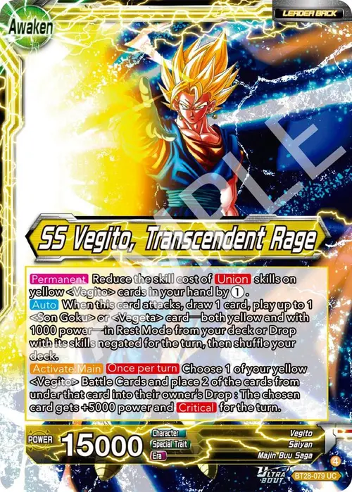 Vegito // SS Vegito, Transcendent Rage card art
