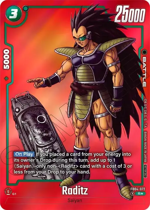 Raditz (Limited Pack MANGA Version 01) card art