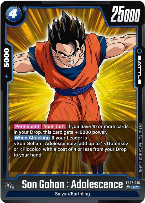 Son Gohan : Adolescence card art