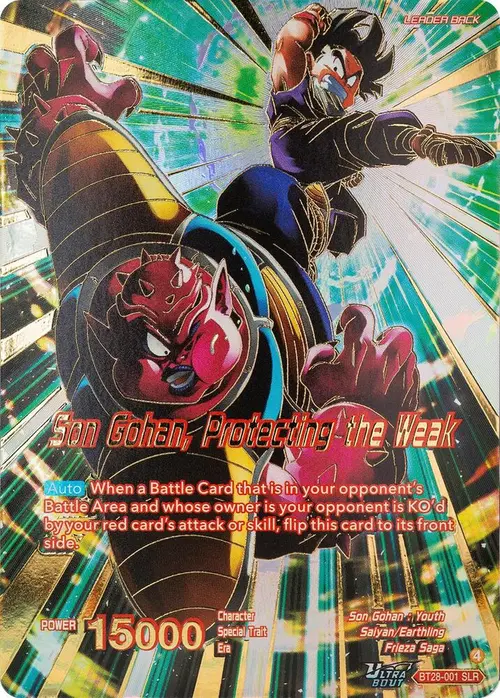 Son Gohan // Son Gohan, Protecting the Weak (SLR) card art