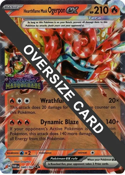 Hearthflame Mask Ogerpon ex (Twilight Masquerade Stamp) card art