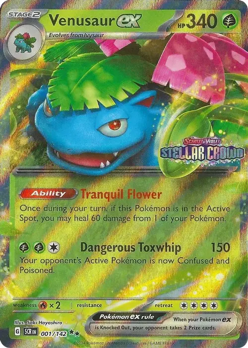 Venusaur ex (Stellar Crown Stamp) card art