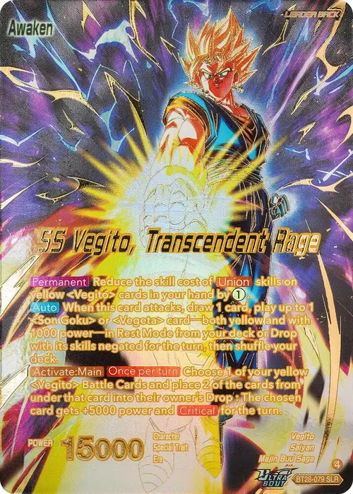 Vegito // SS Vegito, Transcendent Rage (SLR) card art