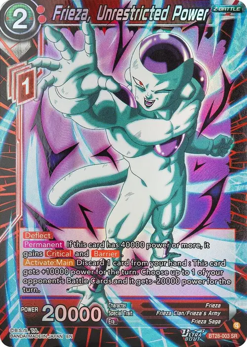 Frieza, Unrestricted Power card art
