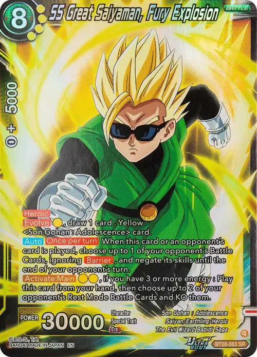 SS Great Saiyaman, Fury Explosion card art