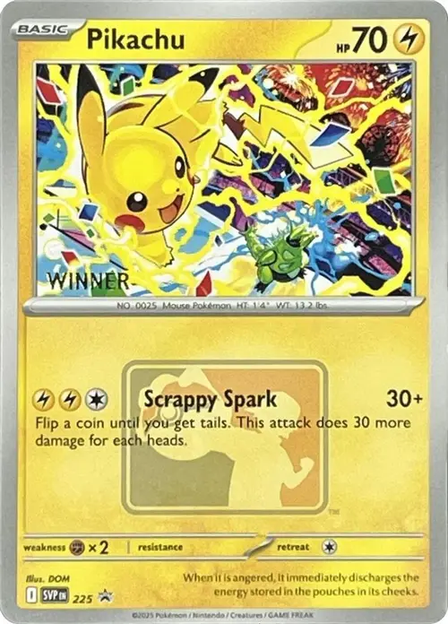 Pikachu - 225 (World Championship 2025) [Winner] card art