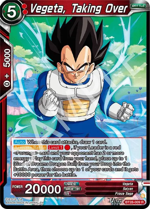 Vegeta, Taking Over card art