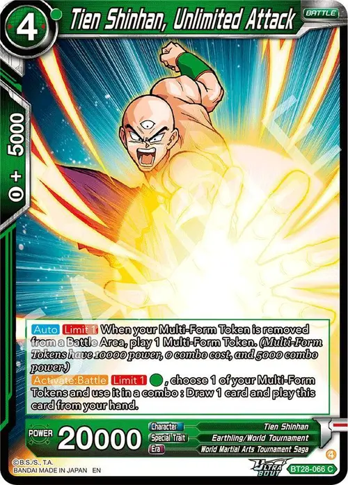 Tien Shinhan, Unlimited Attack card art