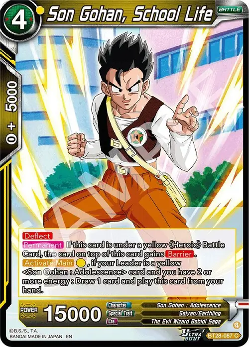 Son Gohan, School Life card art