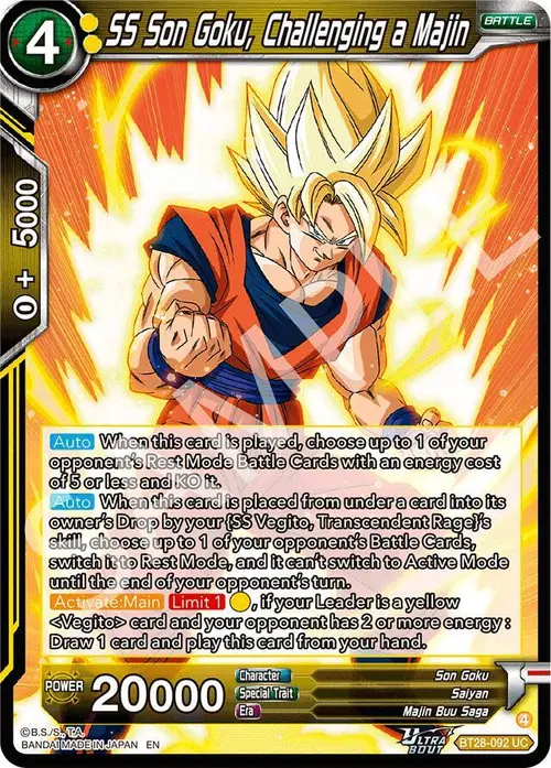 SS Son Goku, Challenging a Majin card art
