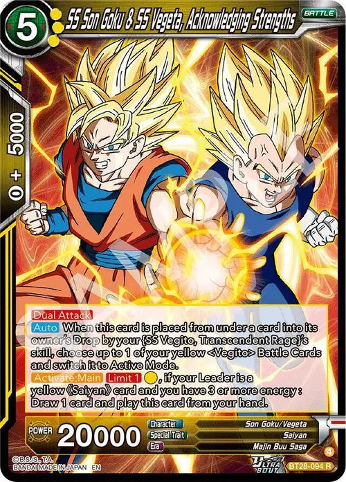 SS Son Goku & SS Vegeta, Acknowledging Strengths card art