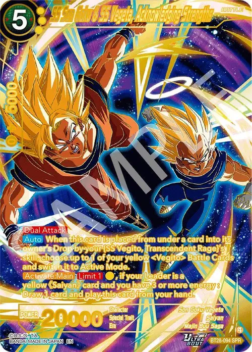 SS Son Goku & SS Vegeta, Acknowledging Strengths (SPR) card art