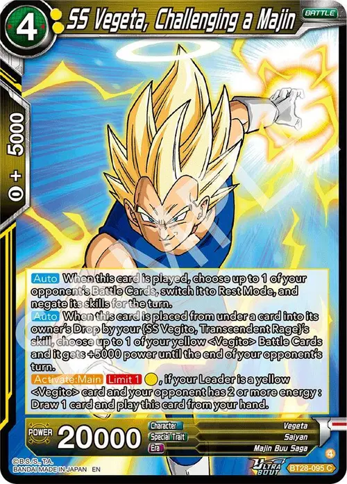 SS Vegeta, Challenging a Majin card art