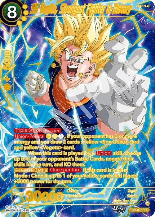 SS Vegito, Strongest Fighter in History (SPR) card art