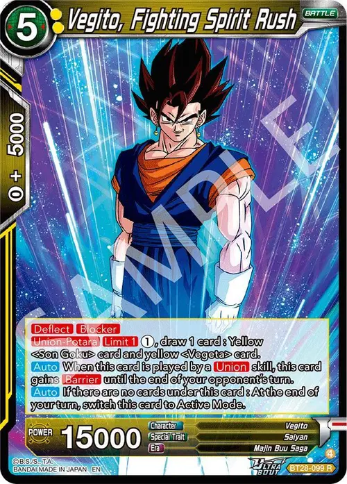 Vegito, Fighting Spirit Rush card art