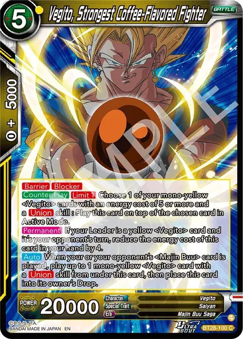 Vegito, Strongest Coffee-Flavored Fighter card art