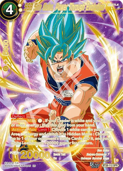SSB Son Goku, Power Through Evolution (SPR) card art