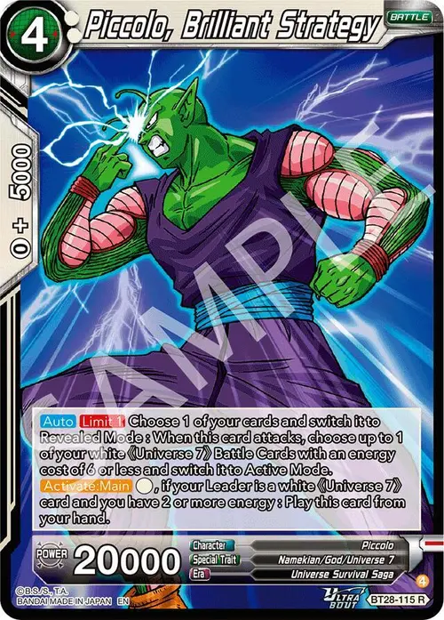 Piccolo, Brilliant Strategy card art