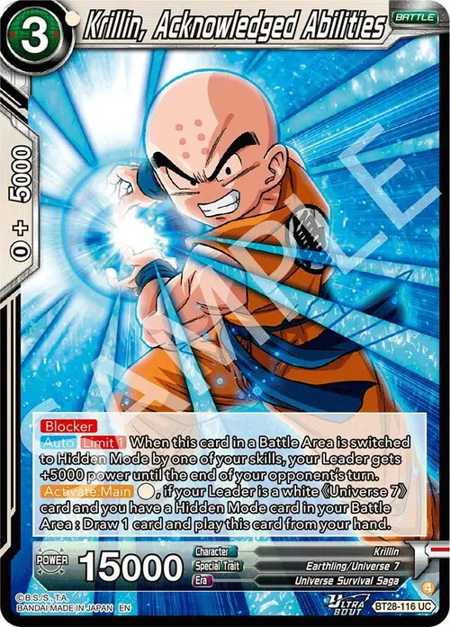 Krillin, Acknowledged Abilities card art