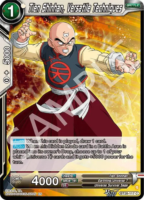 Tien Shinhan, Versatile Techniques card art