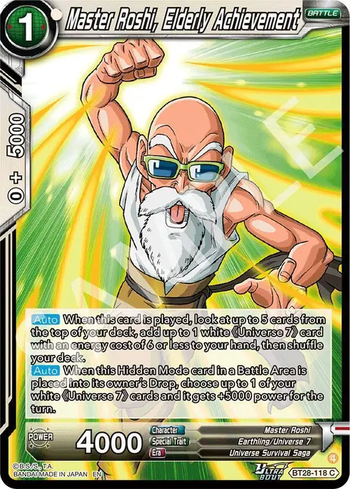 Master Roshi, Elderly Achievement card art