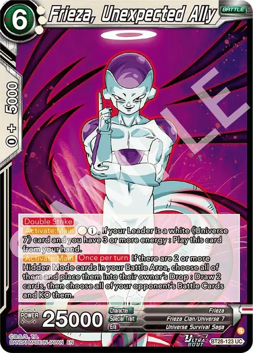 Frieza, Unexpected Ally card art