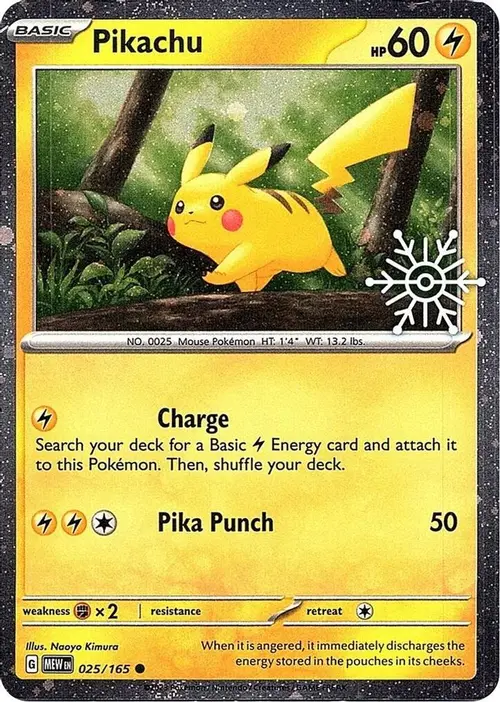 Pikachu - 025/165 (Holiday Calendar) card art