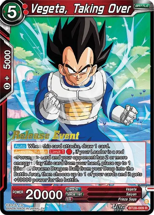 Vegeta, Taking Over card art